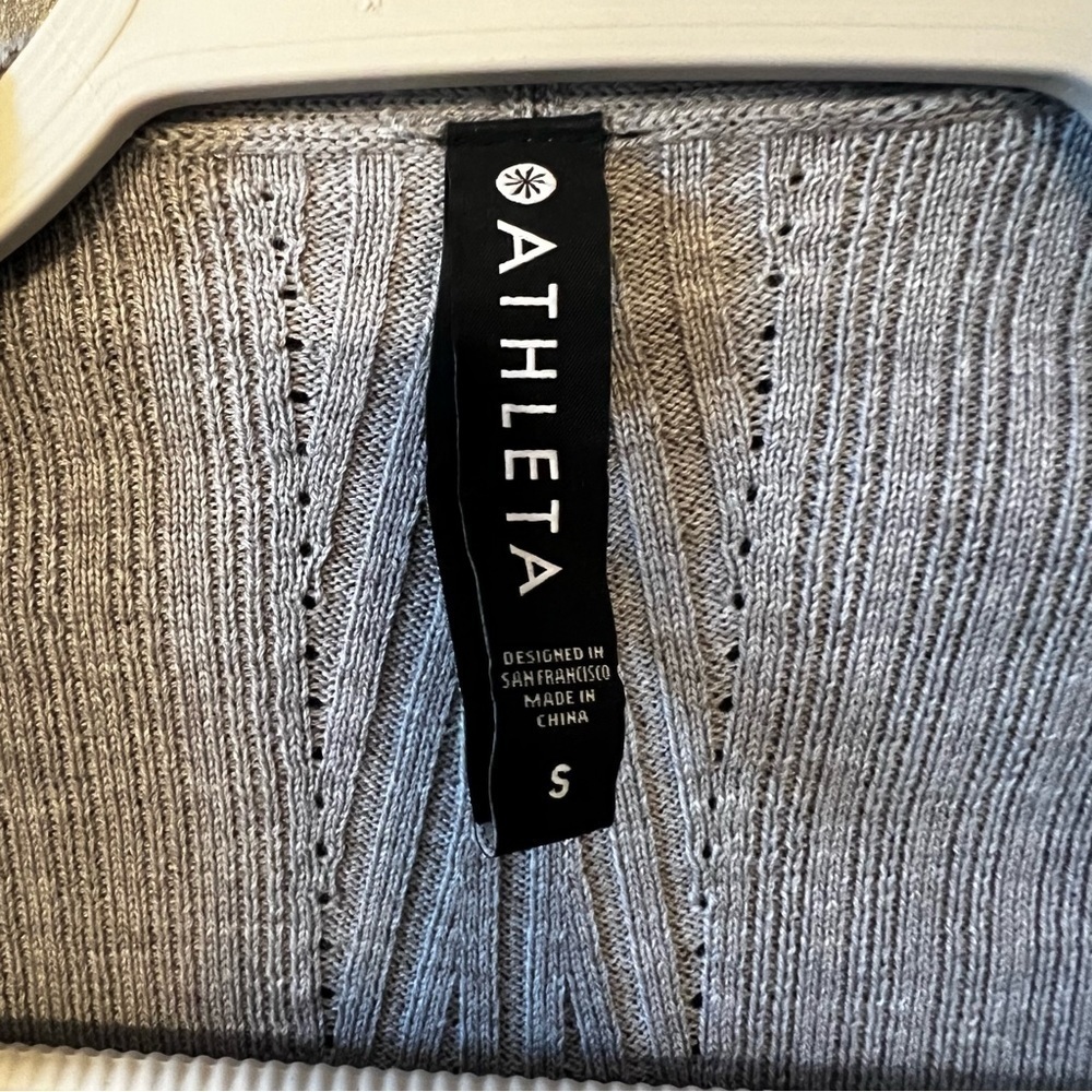 Athleta Gray Solstice Wrap Sweater Wool Blend, Small - Picture 4 of 6